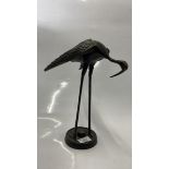 PATINATED BRASS IBIS ORNAMENT, 30CM.