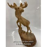 *VINTAGE WOODEN MOOSE SCULPTURE BY RENOWNED CANADIAN FOLK ARTIST