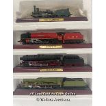 FOUR COLLECTABLE MODEL LOCOMITIVES INCLUDING THE CRAMPTON, DUCHESS LMS, DB 01 CLASS AND PLM MOUNTAIN