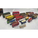 19X ASSORTED DIE CAST BUSES INCLUDING SOLIDO, CORGI, MATCHBOX AND DAYS GONE