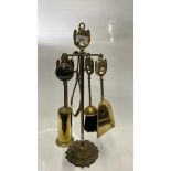 BRASS FIRESIDE COMPANION SET