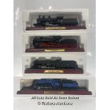 FOUR COLLECTABLE MODEL LOCOMITIVES INCLUDING CFF A 3/5 CLASS, P8 CLASS, KING CLASS GWR AND S 3/6