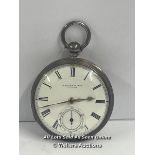 A W FLINN & SON SILVER CASED POCKET WATCH 5CM DIAMETER, 131G