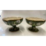 PAIR OF PORTUGUESE PEDESTAL DISHES