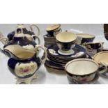 VICTORIAN CERAMIC TEA SET PAINTED WITH FLOWERS