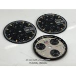 3X ASSORTED WATCH DIALS, INCLUDING 2X SINN AND 1X TAG HEUER