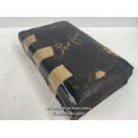 LARGE LEATHER ALBUM OF OVER 300 POSTCARDS C1905 (ALBUM IN NEED OF RESTORATION)