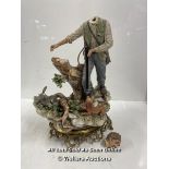 *VINTAGE CAPODIMONTE FIGURINE PORCELAIN HUNTER BY SANDRO MAGGIONE / REQUIRES RESTORATION