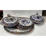 VICTORIAN AMHERST JAPAN DINNER WARES INCLUDING A LARGE MEAT PLATE