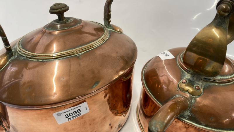 TWO VICTORIAN COPPER KETTLES - Bild 2 aus 2