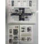 THREE SETS OF BACHMANN HAWTHORN VILLAGE ACESSORIES INCLUDING FIGURINES AND RAILWAY CROSSING ALL MINT