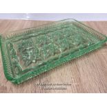 *JOBLING URANIUM GLASS DRESSING TABLE TRAY RECTANGLE? DRESSING TABLE VANITY TRAY / JOBLING URANIUM