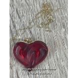 * PENDANT LALIQUE CRYSTAL ENTWINED HEARTS FOREVER' 9CT GOLD CHAIN OUTSTANDING