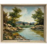 *VINATGE OIL PAINTING DEPICTING A RURAL LANDSCAPE, SIGNED FIOL, FRAMED, 48X40 CM