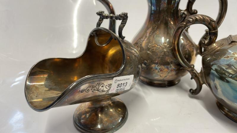 EPBM TEAPOT, HOT WATER JUG AND SUGAR SCUTTLE - Image 2 of 4