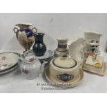 QAUNTITY OF MISCELLANEOUS CERAMICS INCL. CHEESE DISHES, 6 DINNER PLATES, COOKIE JAR AND VASES