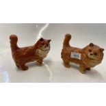 TWO BESWICK GINGER CATS, ONE MATTE, ONE GLOSS