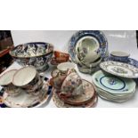 CALYX WARE SOUP BOWLS AND SAUCERS; CHINESE EGGSHELL TEA SET; OTHER DECORATIVE CHINA