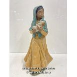 *NAO BY LLADRO GRES MATT FINISH FIGURE YOUNG GIRL HOLDING PUPPY DOG LARGE 33CM / 33CM HIGH