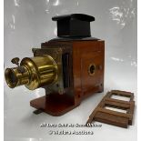 *ANTIQUE VICTORIAN MAHOGANY & BRASS MAGIC LANTERN PROJECTOR C.1890