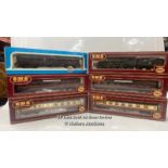 SIX ASSORTED BOXED 00 SCALE AIRFIX MODEL TRAINS INCLUDING CASTLE CLASS BR 54125-5 LOCOMOTIVE