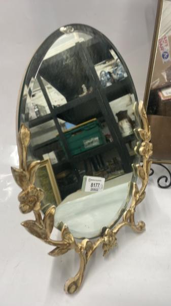 1920'S OVAL STRUT MIRROR AND METAL FRAMED WALL MIRROR - Bild 2 aus 5