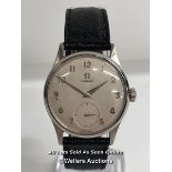 OMEGA DENNISON WRISTWATCH, C.1950'S, MANUAL WIND MOVEMENT CAL 266, SILVER SIGNED DIAL WITH ARABIC