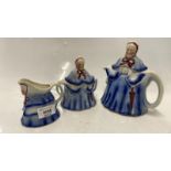 TONY WOOD TEAPOT, JUG AND SUGAR BOWL