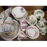 COLCLOUGH TEA SET COMPRISING OF 1 CAKE PLATE, 6 TEA PLATES, 6 SAUCERS, 6 CUPS, SUGAR BOWL & MILK JUG