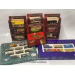 ASSORTED DIE CAST CARS, TRUCKS AND STEAM ENGINE INCLUDING MATCHBOX, CLASSIC CARS AND MAJORETTE
