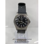 CWC BRITISH MILITARY ISSUED WRISTWATCH, C.1990, G10 QUARTZ MOVEMENT, BEAD BLASTED STEEL CASE,