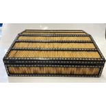 19TH CENTURY PORCUPINE QUILL WRITING BOX WITH FITTED INTERIOR, 37.5CM WIDE
