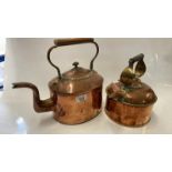 TWO VICTORIAN COPPER KETTLES