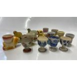 15 CERAMIC EGG CUPS INCLUDING SPODE