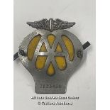 VINTAGE AA AUTOMOTIVE BADGE NO. 2E23428