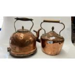 TWO VICTORIAN COPPER KETTLES