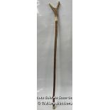 *RED DEER ANTLER WALKING MOTTLED HAZEL THUMB STICK LEVEN GOLF COARSE / 108CM