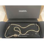 *CHANEL LONG PEARL NECKLACE AUTHENTIC