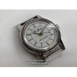 LA JUNTA WATCH FACE, C.1970, MANUAL WIND MOVEMENT, CHROMED CASE WITH WHITE DIAL WITH ARABIC