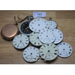 SPARE & REPAIRS,BOX OF MIXED POCKET WATCHES AND DIALS,INCLUDING ELGIN,OMEGA,TRIUMPH,