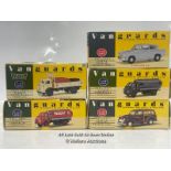 7X VANGUARDS 1:64 AND 1:43 SCALE DIE CAST CARS, ALL IN UNUSED CONDITION