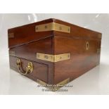 *HANDSOME ANTIQUE COLLECTORS BOX IN THE CAMPAIGN STYLE / KEY MISSING AND BOX LOCKED
