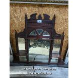 EDWARDIAN OVER MANTLE MIRROR - 37" H X 33" W