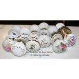 SIX PAIRS OF PAINTED WHITE CHINA DOOR HANDLES