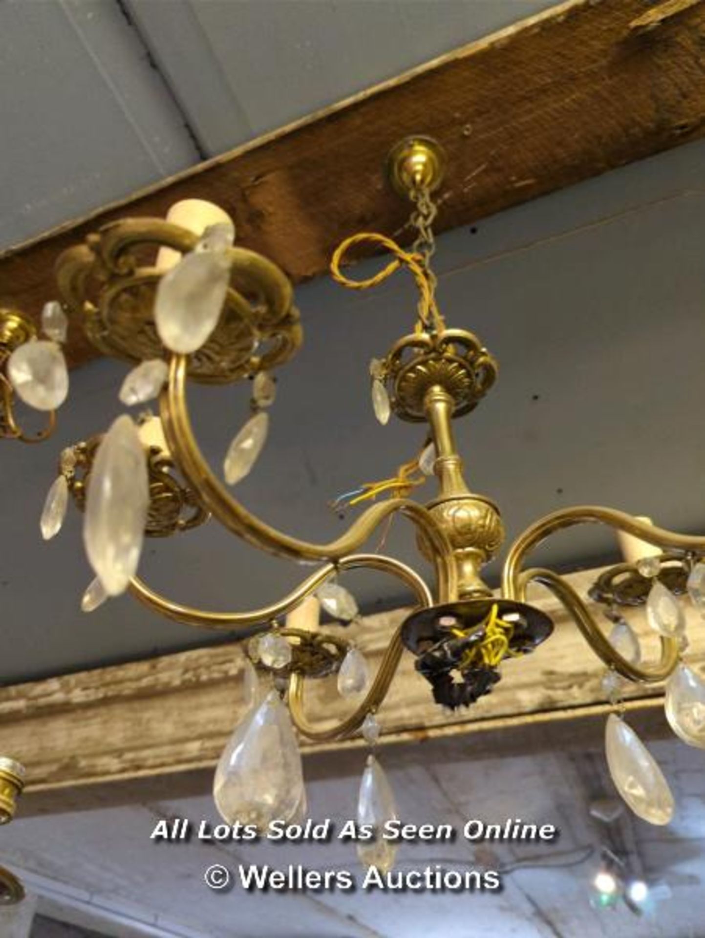 FIVE ARM GLASS DROP CEILING LIGHT