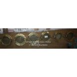 SET OF SIX SCOTTISH MADE BRONZE PORTHOLE WINDOWS - 10" DIA