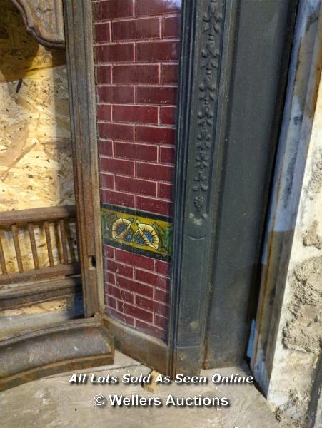 VICTORIAN CAST IRON INSERT FRONT - AND ANOTHER SIMILAR - 38.5" H X 40" W - Image 3 of 5
