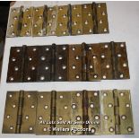 SIX PAIRS OF BRASS HINGES - 4"