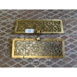 PAIR OF SIMILAR DECORATIVE BRONZE WALL VENTS