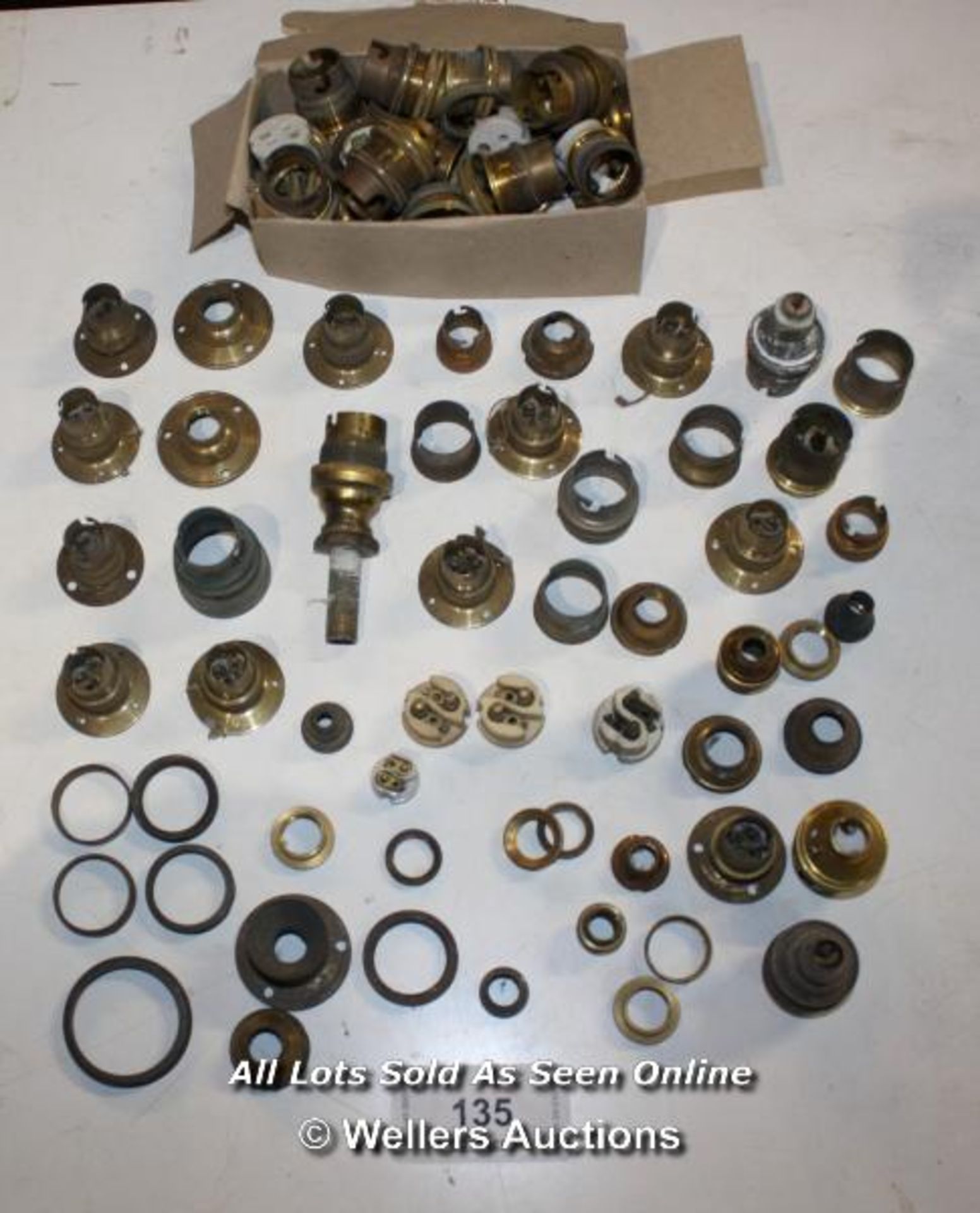 VARIOUS BRASS BULB HOLDERS